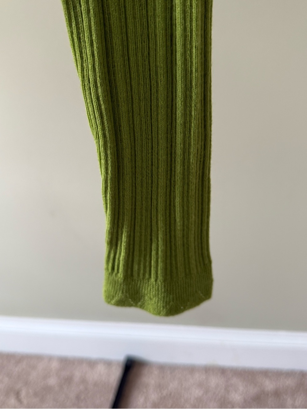 NWOT J.Crew Ribbed Long-Sleeve Crewneck Wool Sweater Pear Green Sz L - Picture 9 of 12